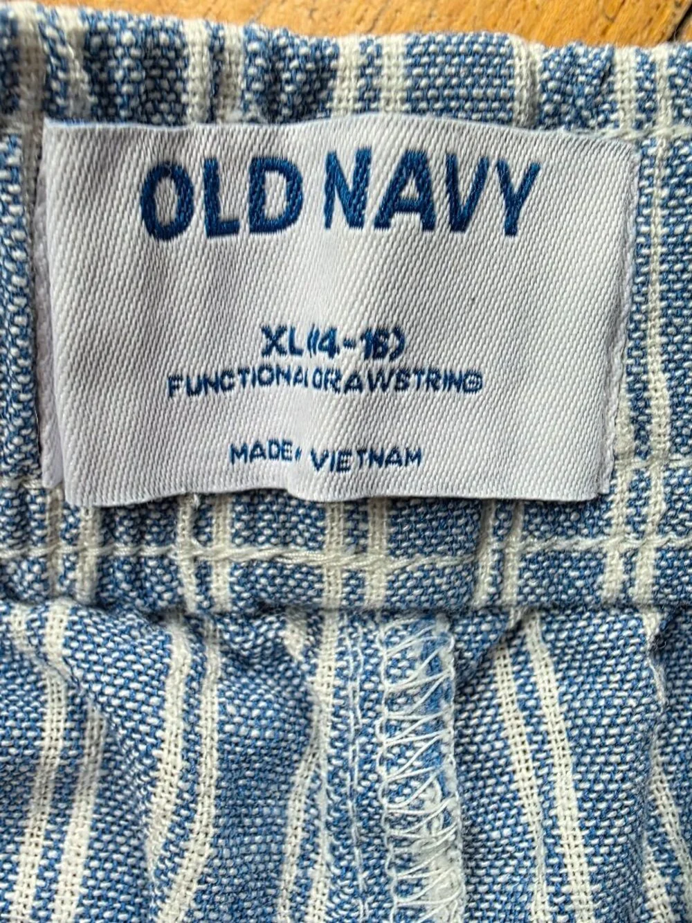 Old Navy Girls Blue/White Striped Linen Shorts Size XL (14-16)